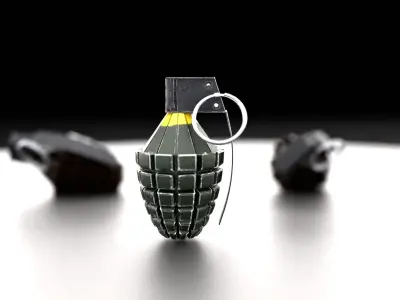war Grenade grenades on table Low-poly 3D model