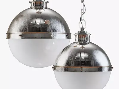 Emerson 1-light single globe pendant-chrome 3D model