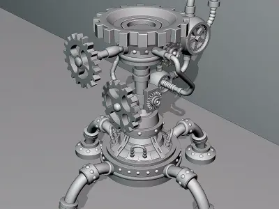 Steampunk Candlestick 7 3D model