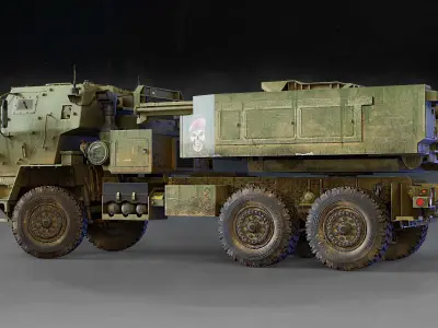 MLRS HIMARS M142 Low-poly 3D model