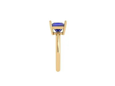 Princess Solitaire Ring 3D print model 4