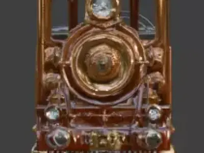 Steampunk Heavy Armored Train 3D Model Low-poly 3D model buy