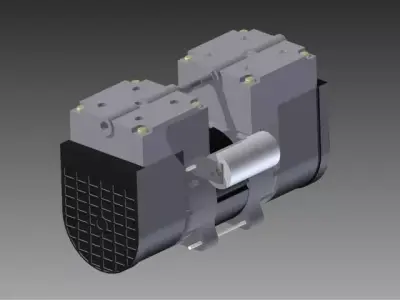 Vacuum pump double piston 3D model