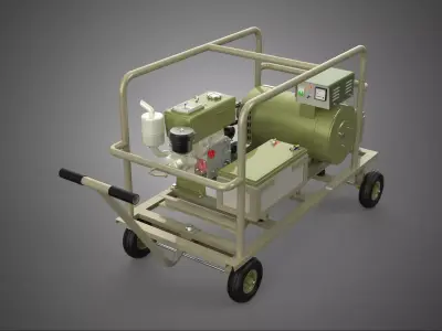 KHAKI BEIGE MILITARY ARMY DESERT DIESEL GENERATOR SET GENSET FDE 3D model