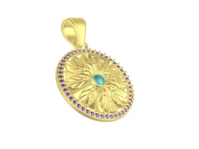 Flower Diamond Cluster Pendant 3D print model