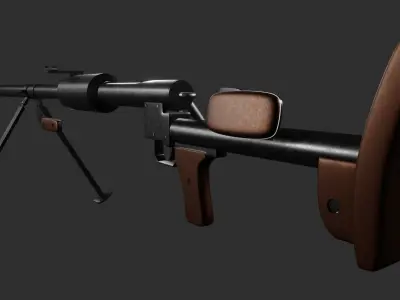 PTRD Anti-Tank Rifle Free 3D model
