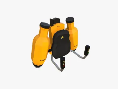 Jetpack Low Poly H01 - SciFi Character Design Low-poly 3D model