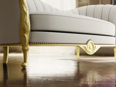 Furniture Sofa Chaise Lounge Low-poly 3D model