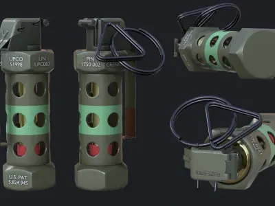 Grenade Pack Low-poly 3D model