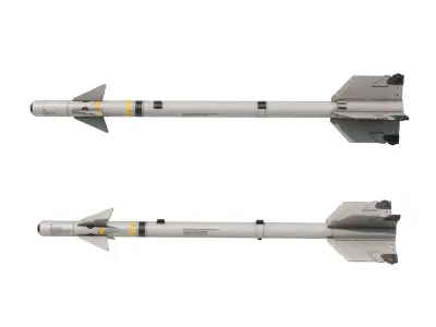 USAAF AIM-9 AIM9 Sidewinder Missile AIM9B 3D model