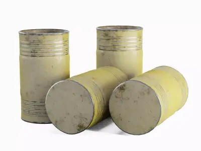 Old Steel Barrel 02 Low-poly 3D model