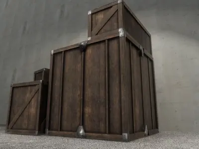  Wooden Crates Pack  4K Textures Low-poly 3D model