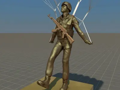 Parachute statue with Free 3D model