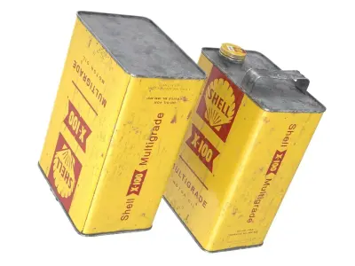 Old Shell Oil Can 3D model
