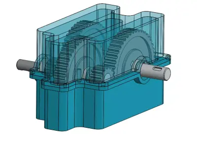 Speed reduction gearbox 3D model