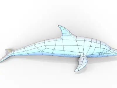Dolphin game ready Low-poly 3D model