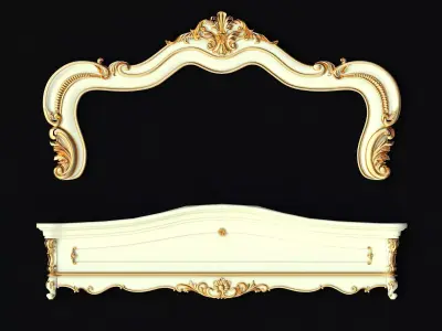 bed headboard and footboard 3D model