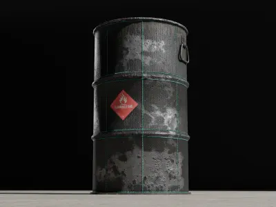 Oil Barrel Prop - Game Ready Low-poly 3D model
