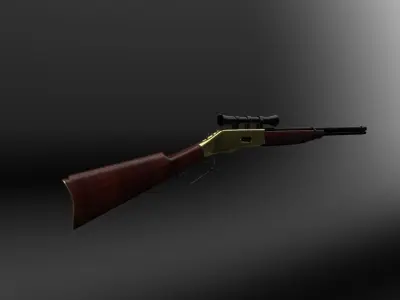 low poly game ready  Winchester riftle Low-poly 3D model