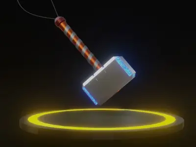  Low Poly Thor Hammer Free 3D model