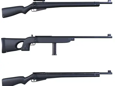 gun vintage 3- black 3D model