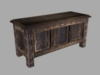 Coffer Antique Furniture Low-poly 3D model purchase