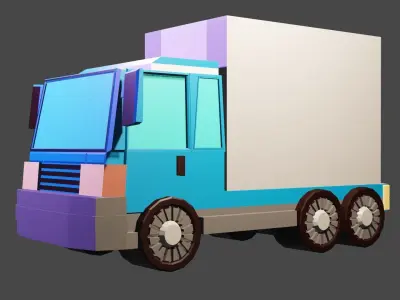 Truck or lorry for free  Low-poly 3D model