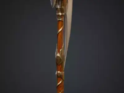Enchanted Battle Axe Free low-poly 3D model