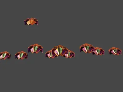 Brig Spaceship  Low-poly 3D model