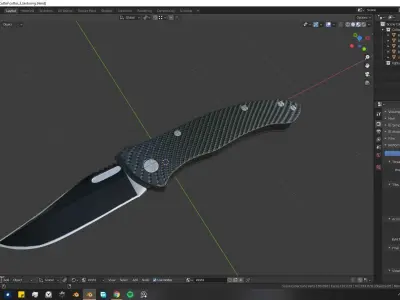 Drop point pocket Knife 3D model