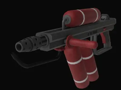 Stylized Sci-Fi Battle Fire Gun Low-poly 3D model