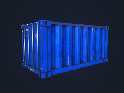 Shipping Container Low-poly 3D model 6