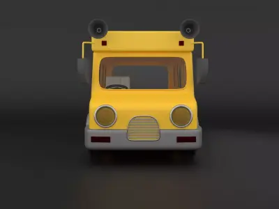 Cartoon Bus 3D Model 3D model