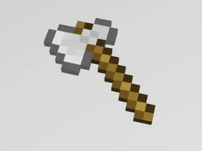 MINECRAFT IRON AXE MODEL Free low-poly 3D model