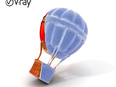 Colorful Hot Air Balloon Model Pack Low-poly 3D model