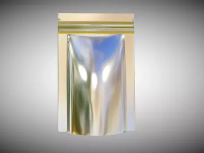 Plastic Coffee pouch includes opening and closing animation Free 3D model