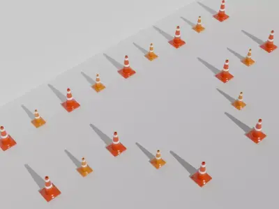Traffic Cone 3D model V2