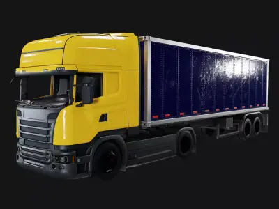 Cargo Truck Low-poly 3D model from CGTrader