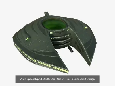 10 Alien Spaceships UFO Collection E Green - Spacecraft 3D Model Pack