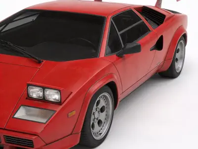 Realistic 80s Wedge Sports Coupe 3d model Low-poly 3D model
