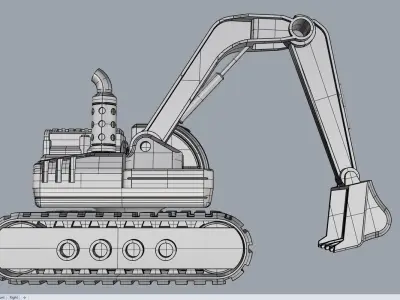 Excavator 3D model 7