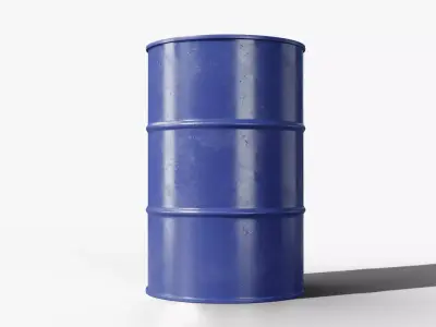 Steel Barrel - Blue - Clean 3D model