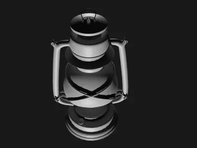 Medieval lantern Low-poly 3D model shop