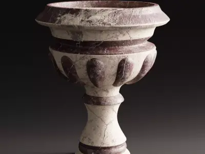 Urn planter ruined Low-poly 3D model