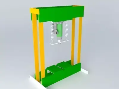 Hand press with hydraulic jack bottle 4 tons Free 3D model