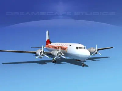 Douglas DC-4 Western Airlines 3D model