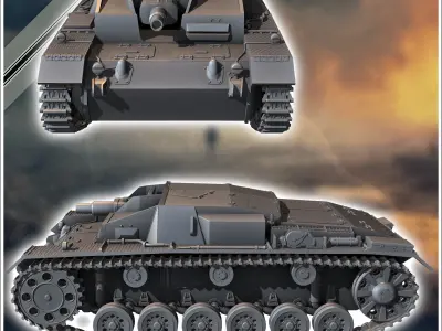 Sturmgeschutz StuG III Ausf C SdKfz 142-1 - miniatures tabletop 3D print model