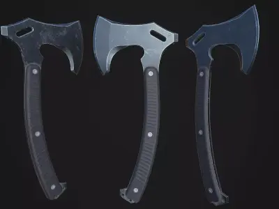 Modern Axe 10 Low-poly 3D model
