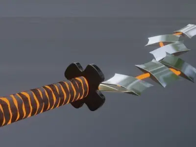Chain sword Low-poly 3D model