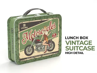 Vintage Suitcase -Lunch Box 3D model